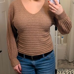 Francescas V-Neck Brown Sweater